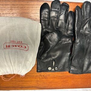 Coach Men's Black Leather Gloves
